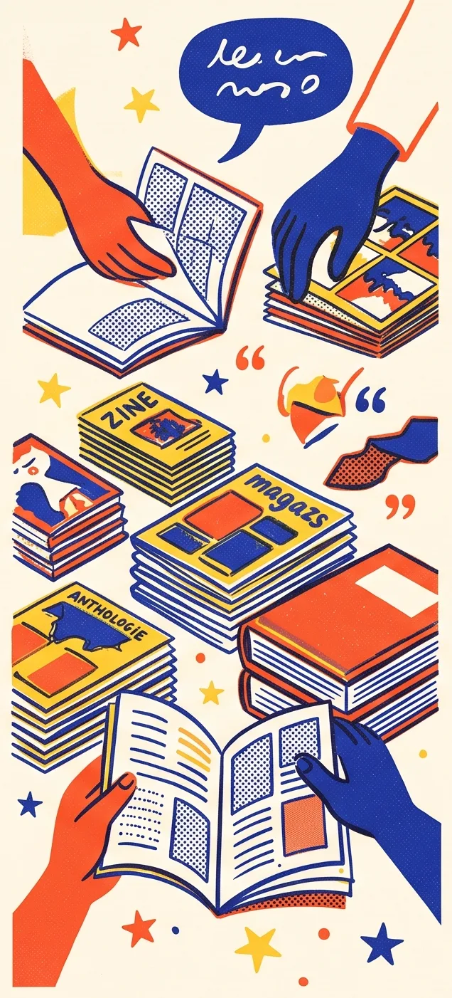 Stands de publicaciones estudiantiles: zines, antologías y revistas